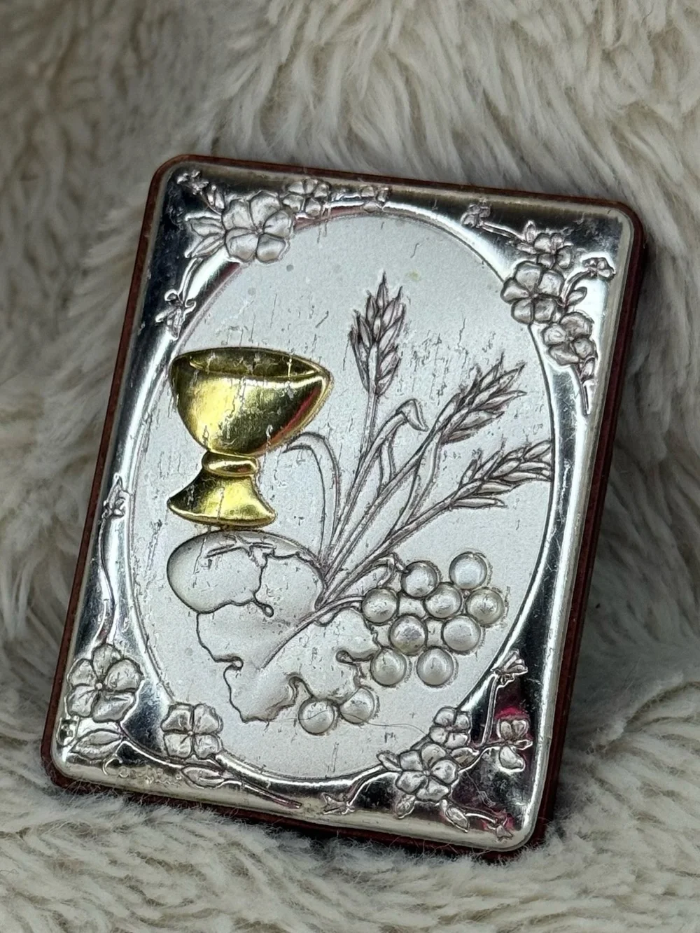 Vintage Creazione Artistica Italy First Communion Plaque Chalice Euro Devotional